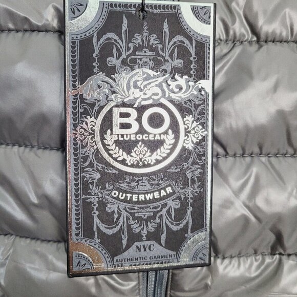 Vintage Blue Ocean Collection Puffer Vest Lightweight Liquid Gray Y2K Small NEW - Picture 6 of 9